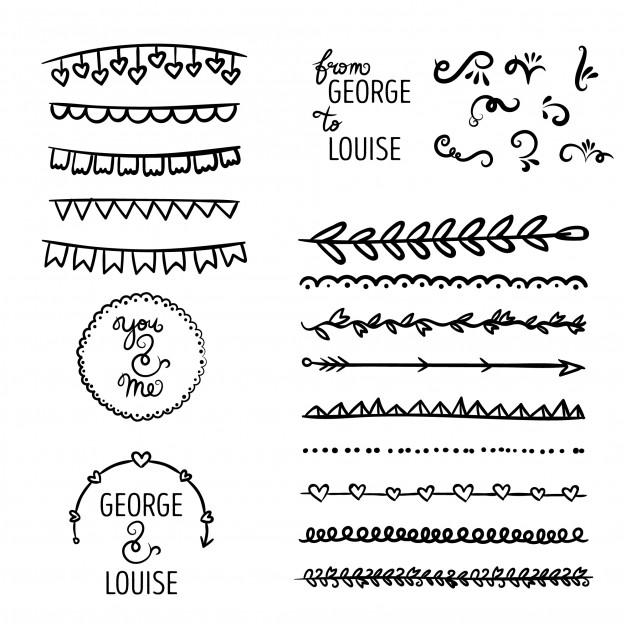 626x626 Hand Drawn Wedding Ornaments Vector