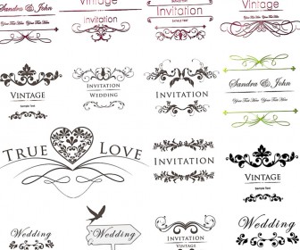 336x280 Inscription For Wedding Invitations With Floral Ornament Vector