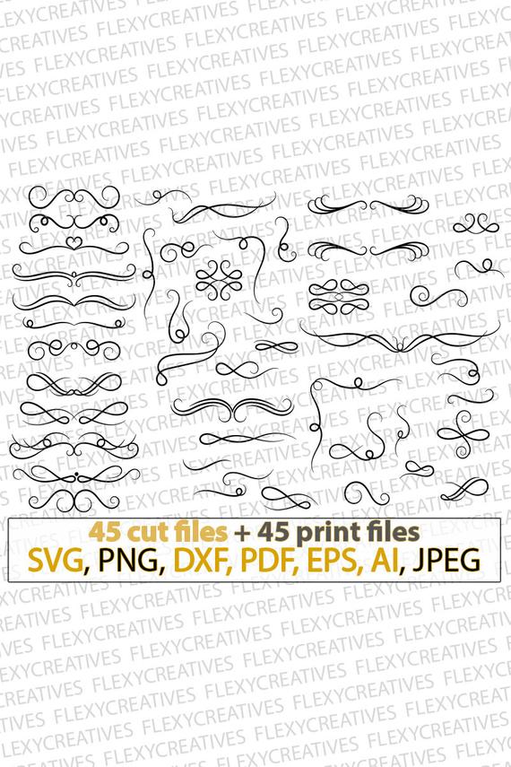 570x855 Swirl Flourish Wedding Ornaments Swirls And Flourishes Etsy