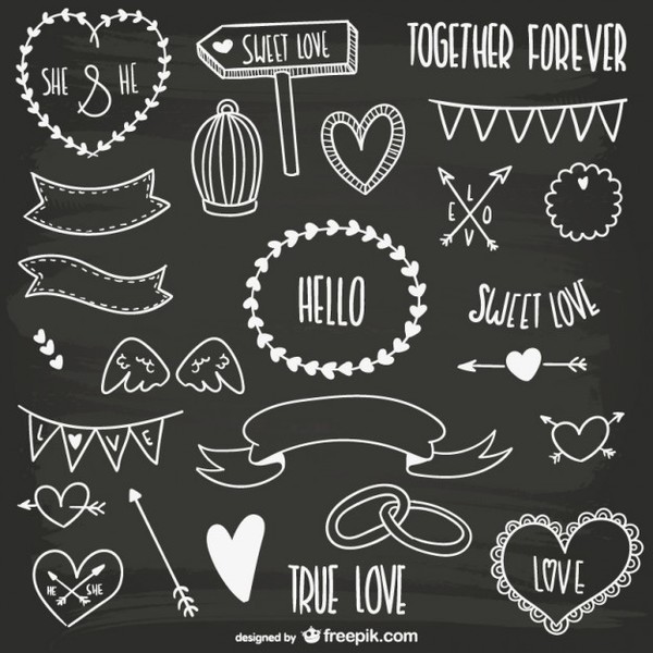 600x600 Wedding Calligraphic Ornaments Free Vectors Free Vectors Ui