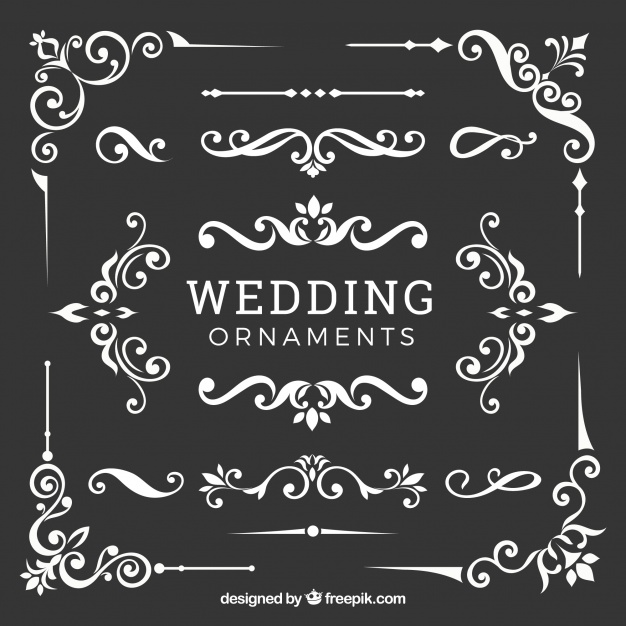 626x626 Wedding Ornaments Collection In Flat Design Vector Free Download