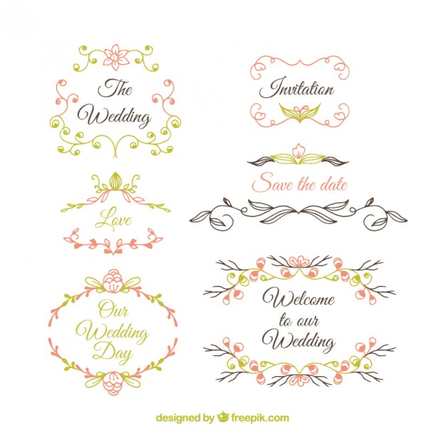 626x626 Cute Wedding Ornaments Vector Free Download