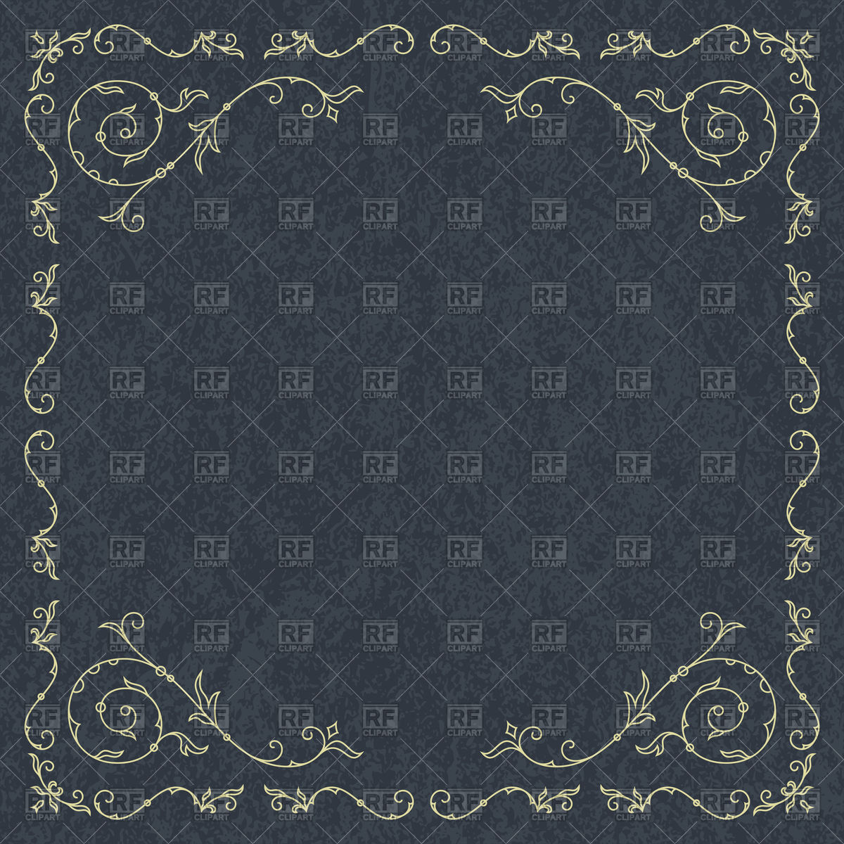 1200x1200 Frame For Wedding Invitation Card Template With Curly Floral