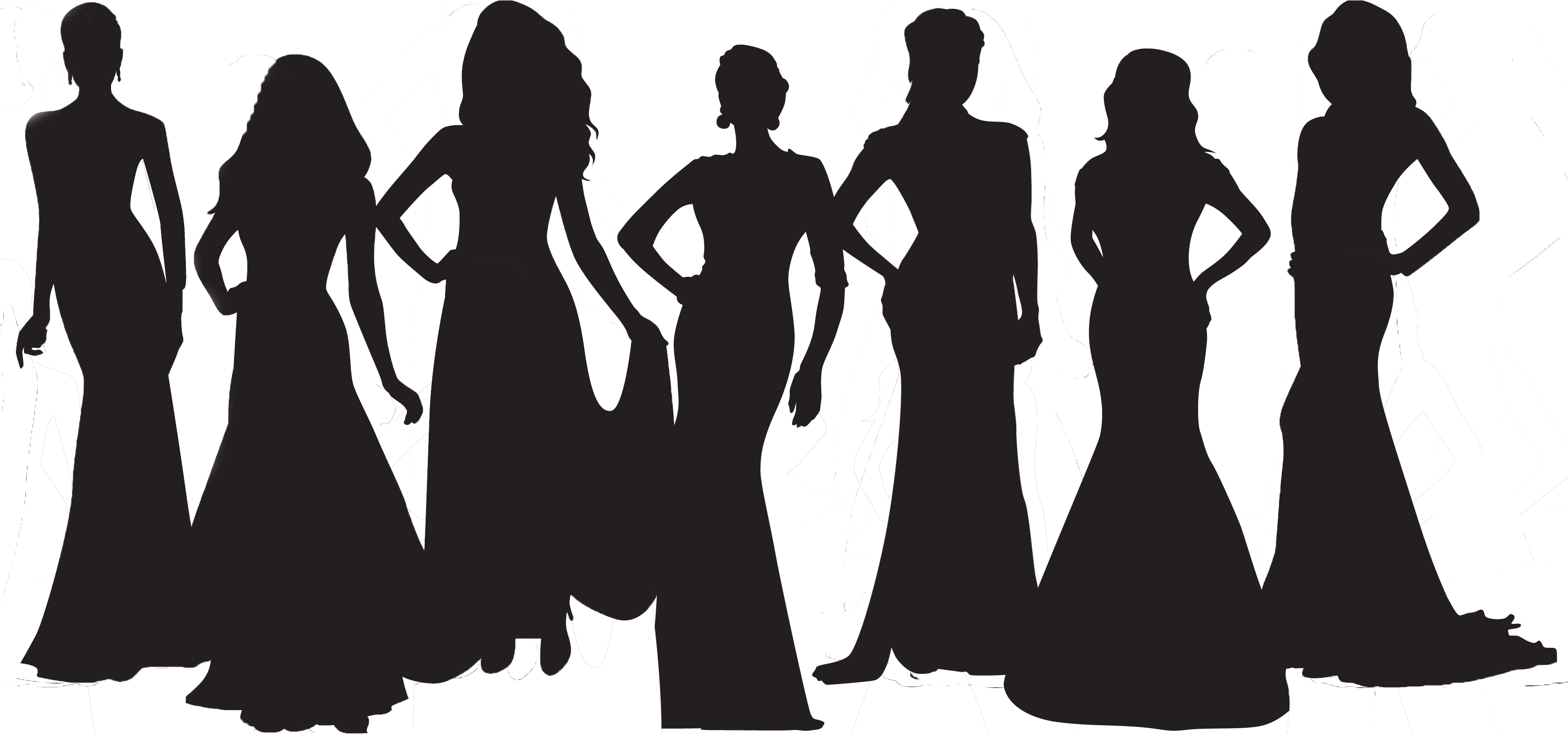 Wedding Party Silhouette Vector At Collection Of Wedding Party Silhouette