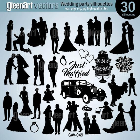 Wedding Party Silhouette Vector at Vectorified.com | Collection of ...