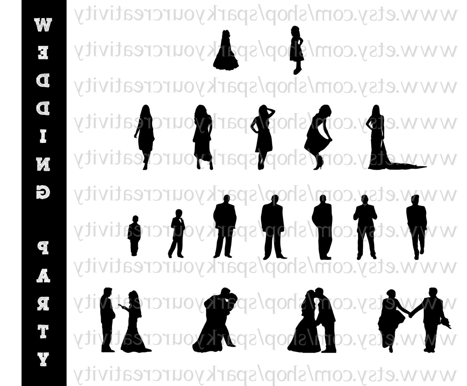 Unique Silhouette Wedding Party Vector Pictures Free Vector Art 1500x1239 Unique Silhouette Wedding Party Vector Pictures Free Vector Art