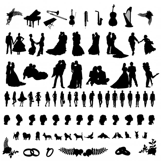 Wedding Party People Silhouette Clip Art Vector Premium Download 626x626 Wedding Party People Silhouette Clip Art Vector Premium Download