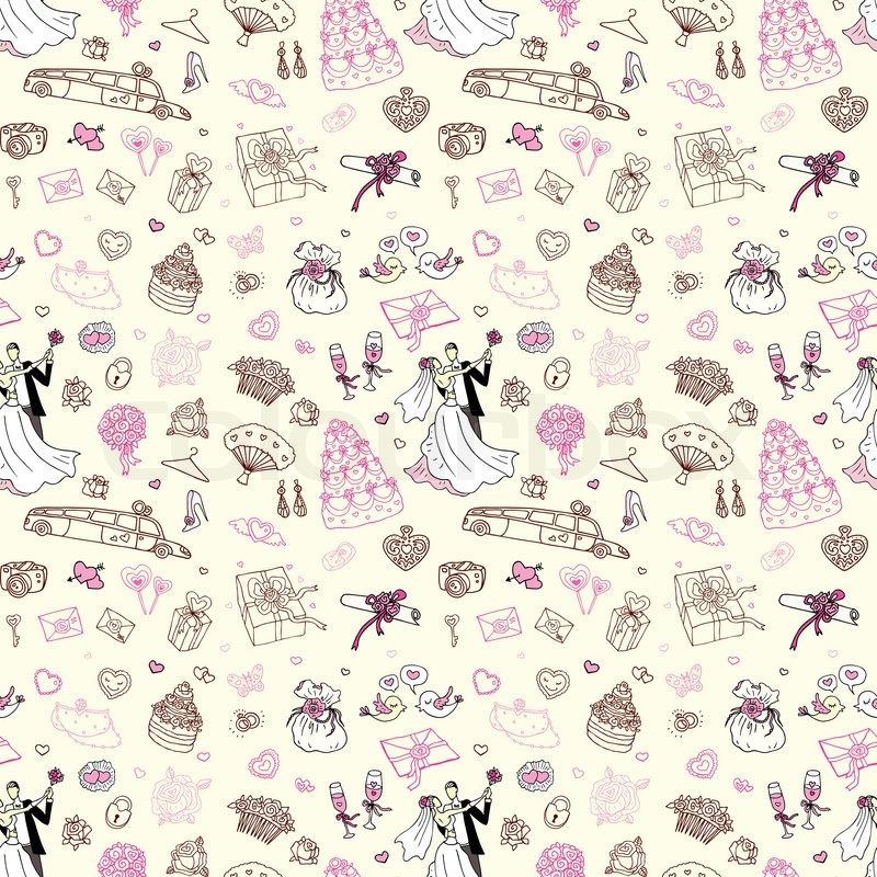Wedding Patterns Of Cute Hand Drawn Stock Vector Colourbox 800x800 Wedding Patterns Of Cute Hand Drawn Stock Vector Colourbox