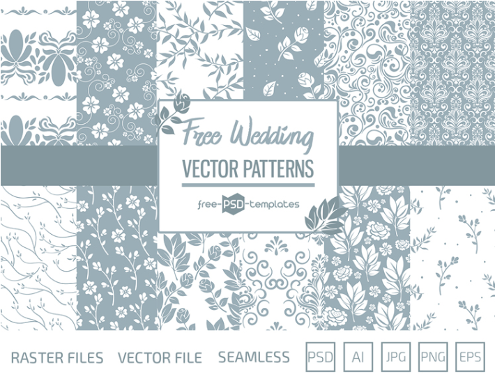 Free Wedding Pattern Vector Set 710x537 Free Wedding Pattern Vector Set