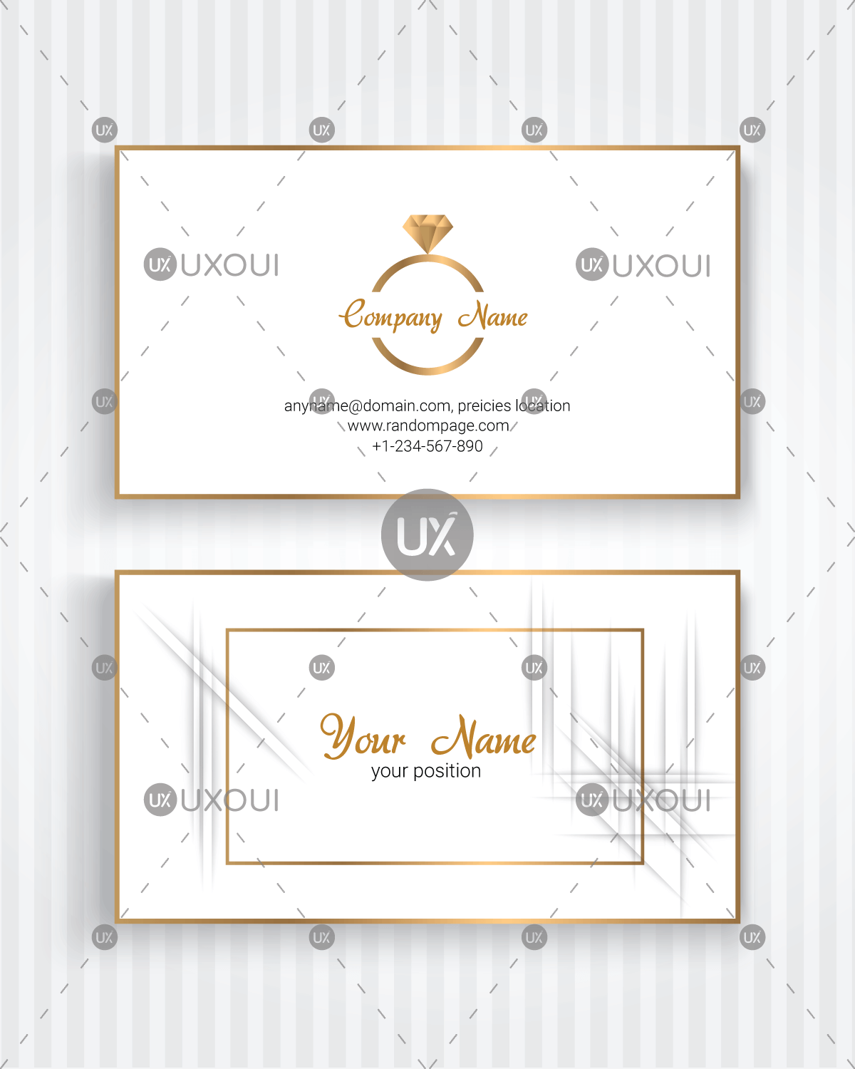 Simple Wedding Business Card Template Vector With Golden Color 1200x1500 Simple Wedding Business Card Template Vector With Golden Color