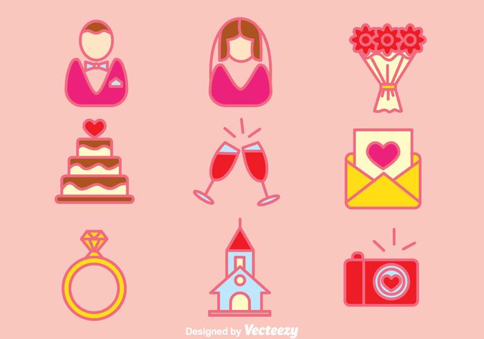 Wedding Planner Element Icons Vector 700x490 Wedding Planner Element Icons Vector
