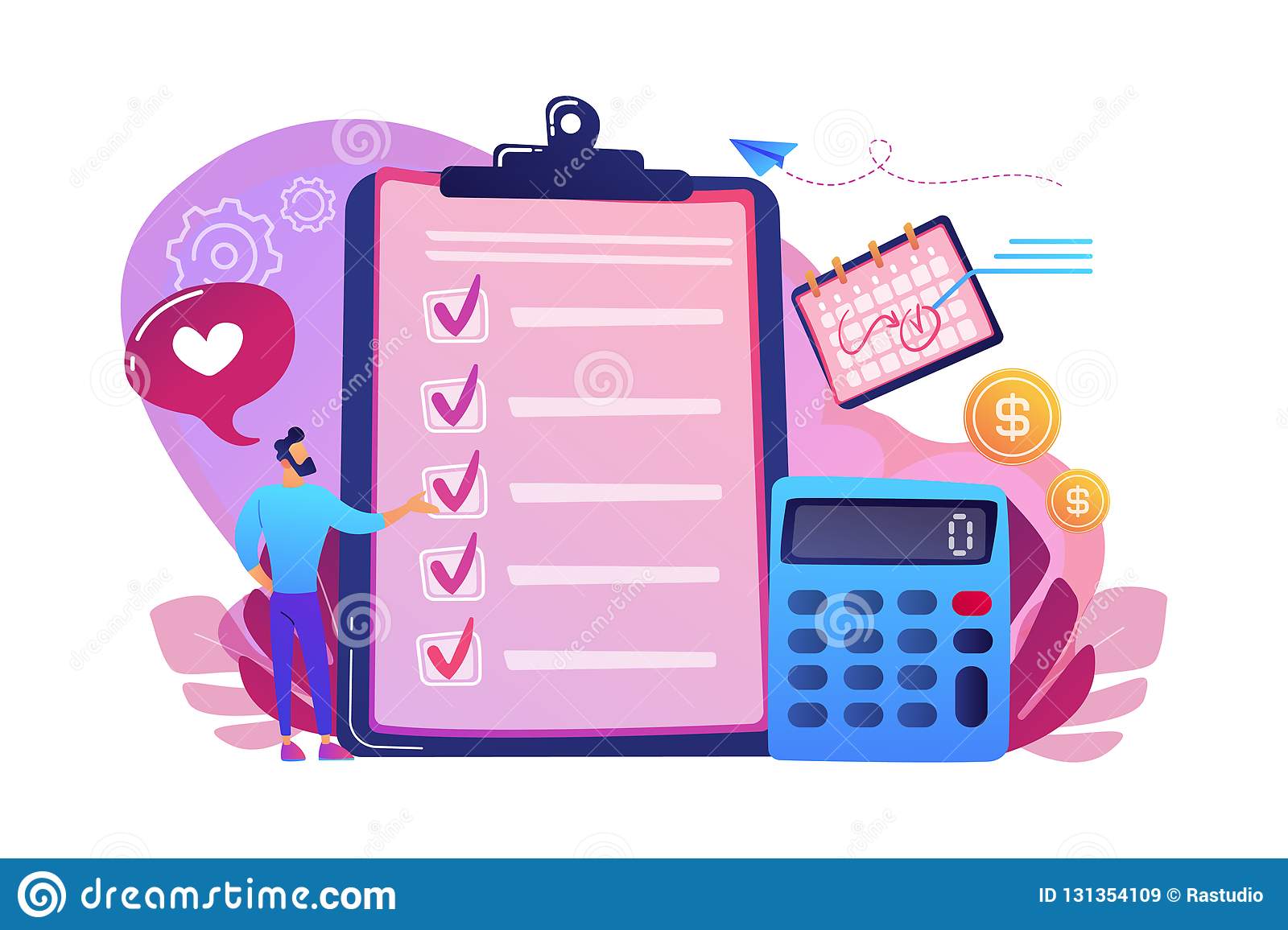 Budget Planning Checklist Concept Vector Illustration Stock 1600x1156 Budget Planning Checklist Concept Vector Illustration Stock