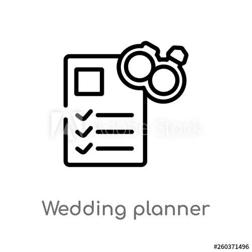 Outline Wedding Planner Vector Icon Isolated Black Simple Line 500x500 Outline Wedding Planner Vector Icon Isolated Black Simple Line