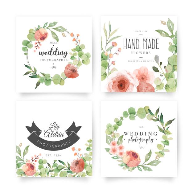 Floral Cards With Wedding Planner Logotypes Vector Free Download 626x626 Floral Cards With Wedding Planner Logotypes Vector Free Download