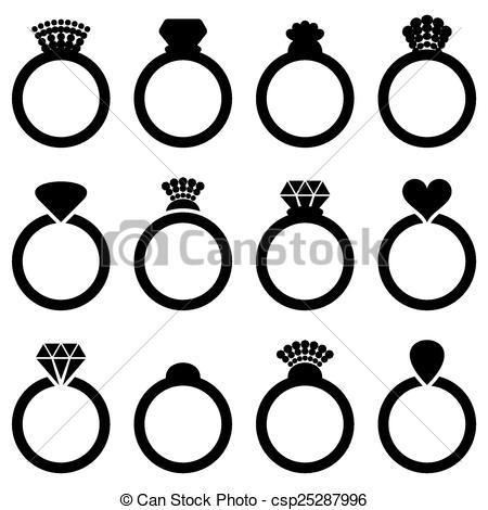 Wedding Ring Silhouette Vector at Vectorified.com | Collection of