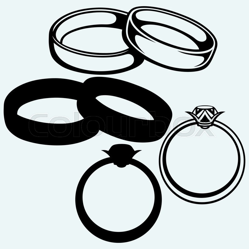 Wedding Ring Silhouette Vector at Vectorified.com ...