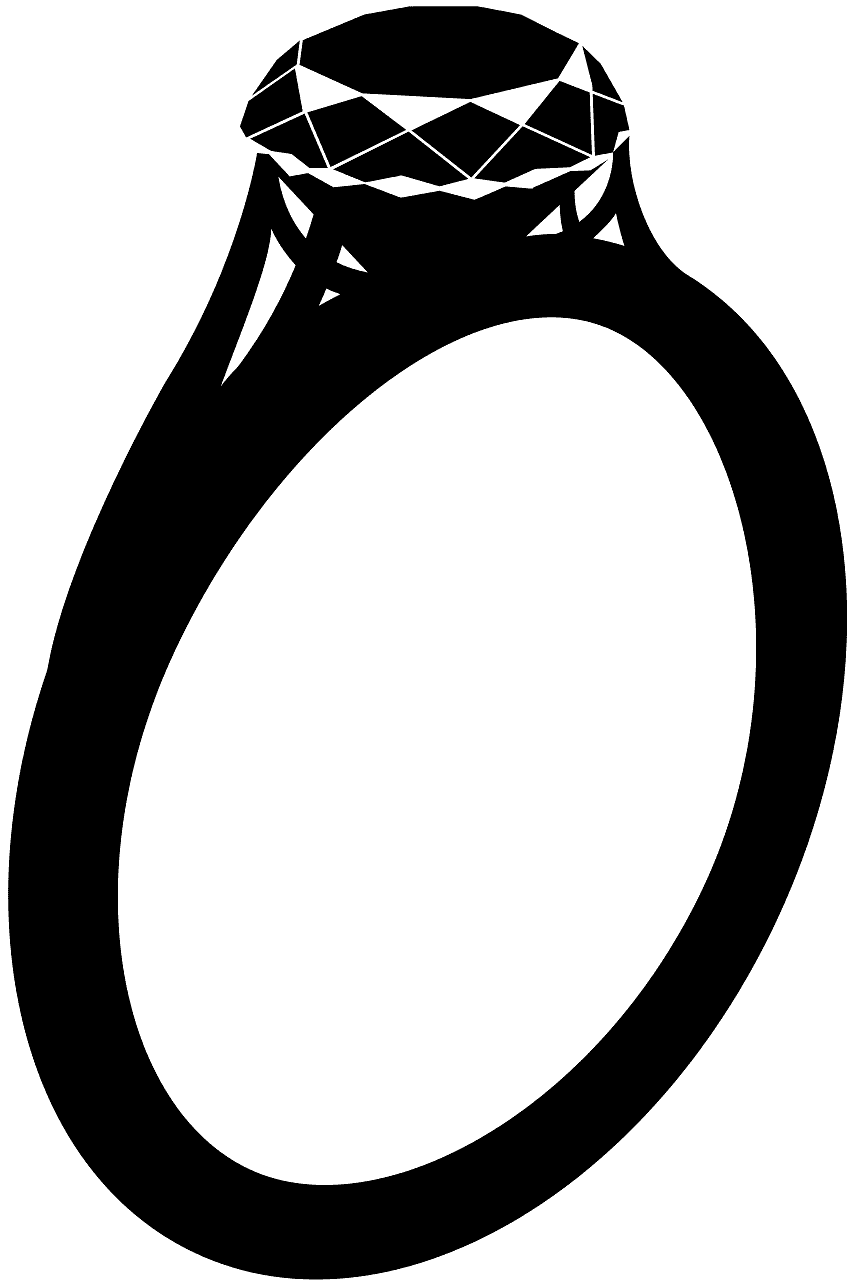 Wedding Ring Silhouette Vector At Vectorified Com Collection Of