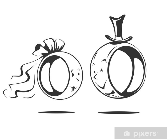 Bridegroom And Bride Wedding Ring Vector Illustration Poster 700x583 Bridegroom And Bride Wedding Ring Vector Illustration Poster