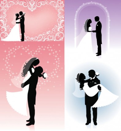 395x425 People Wedding Silhouette Vector Vector People Free Vector Free