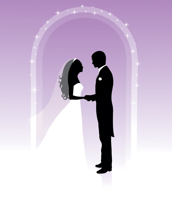 600x702 People Wedding Silhouette