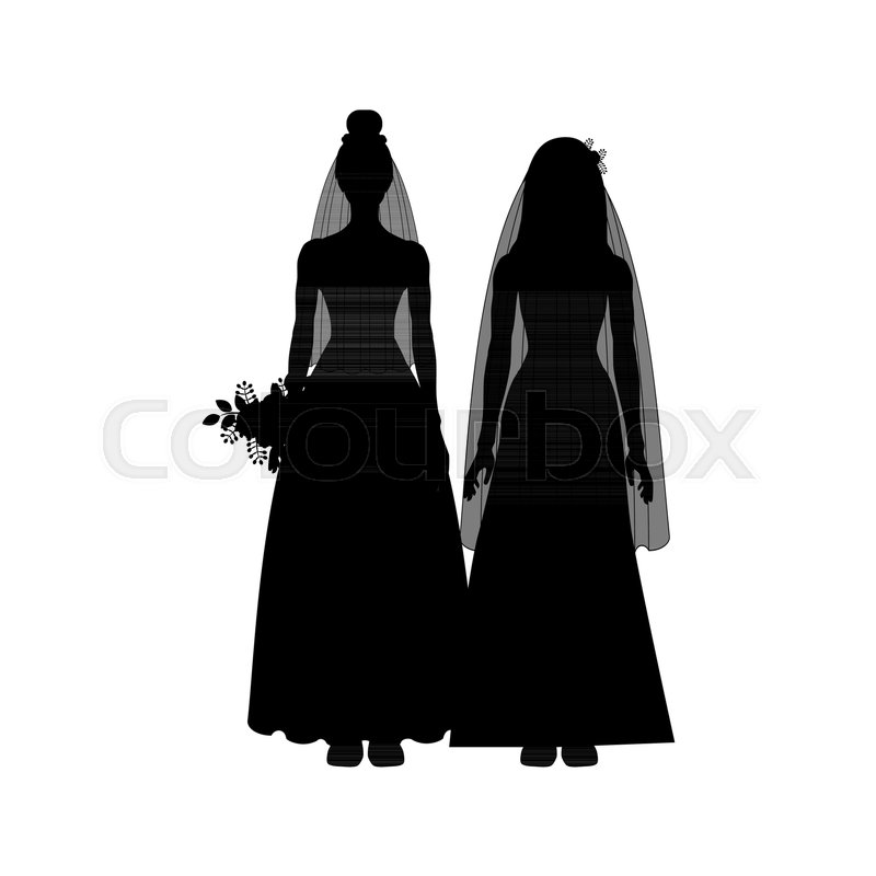 800x800 Same Sex Wedding Silhouette On The Stock Vector Colourbox