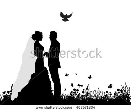 450x380 Wedding Couple Silhouette Vector