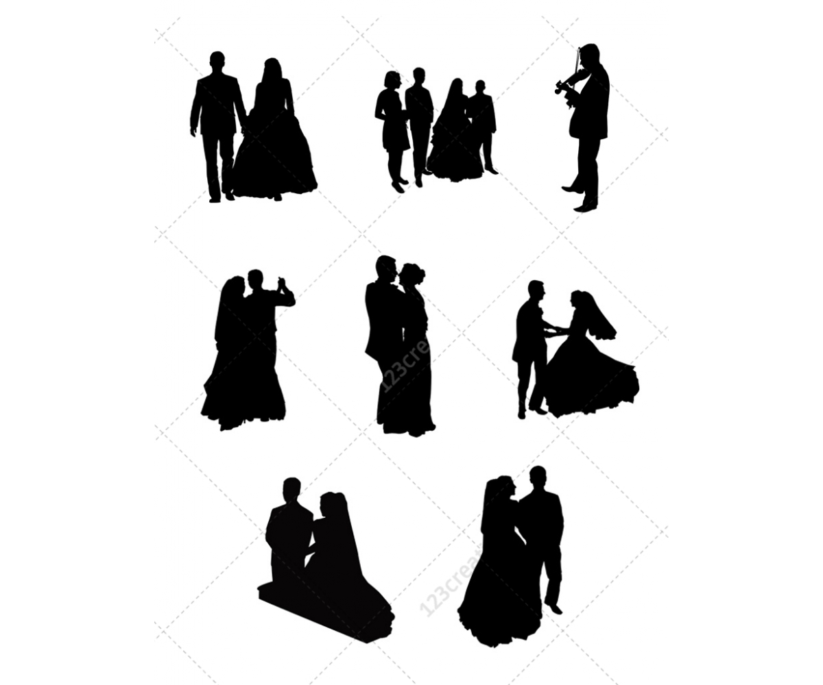1200x1000 Wedding Silhouettes Vector Pack