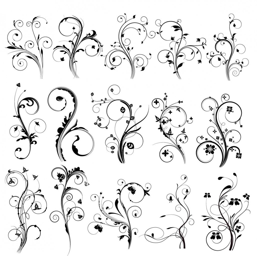 Floral Vintage Elements For Decoration Set Free Download 1030x1025 Floral Vintage Elements For Decoration Set Free Download