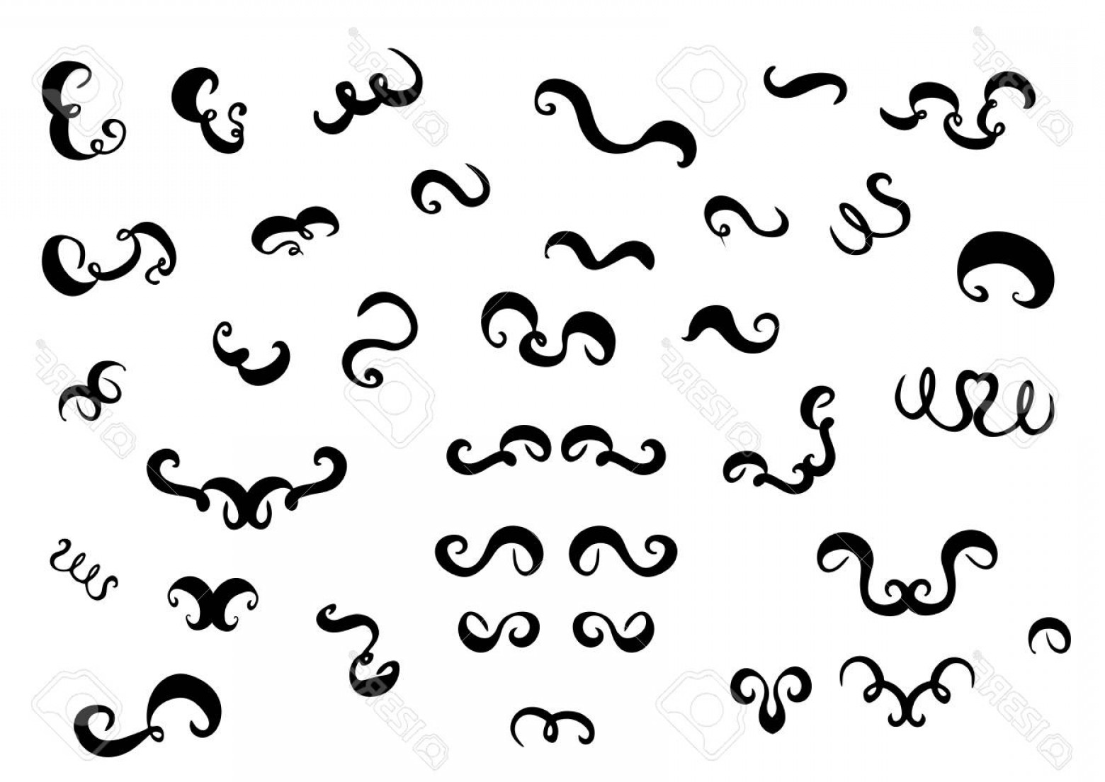 Photostock Vector Hand Drawn Ink Calligraphic Swooshes Ribbons 1560x1104 Photostock Vector Hand Drawn Ink Calligraphic Swooshes Ribbons