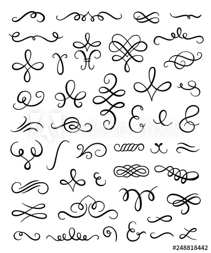 Swirls And Flourishes Vector Collection On White Background 417x500 Swirls And Flourishes Vector Collection On White Background