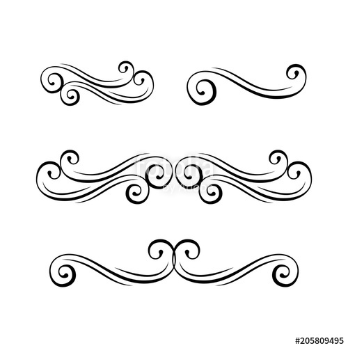 Decorative Swirls Curl, Calligraphy Flourish Design Elements 500x500 Decorative Swirls Curl, Calligraphy Flourish Design Elements