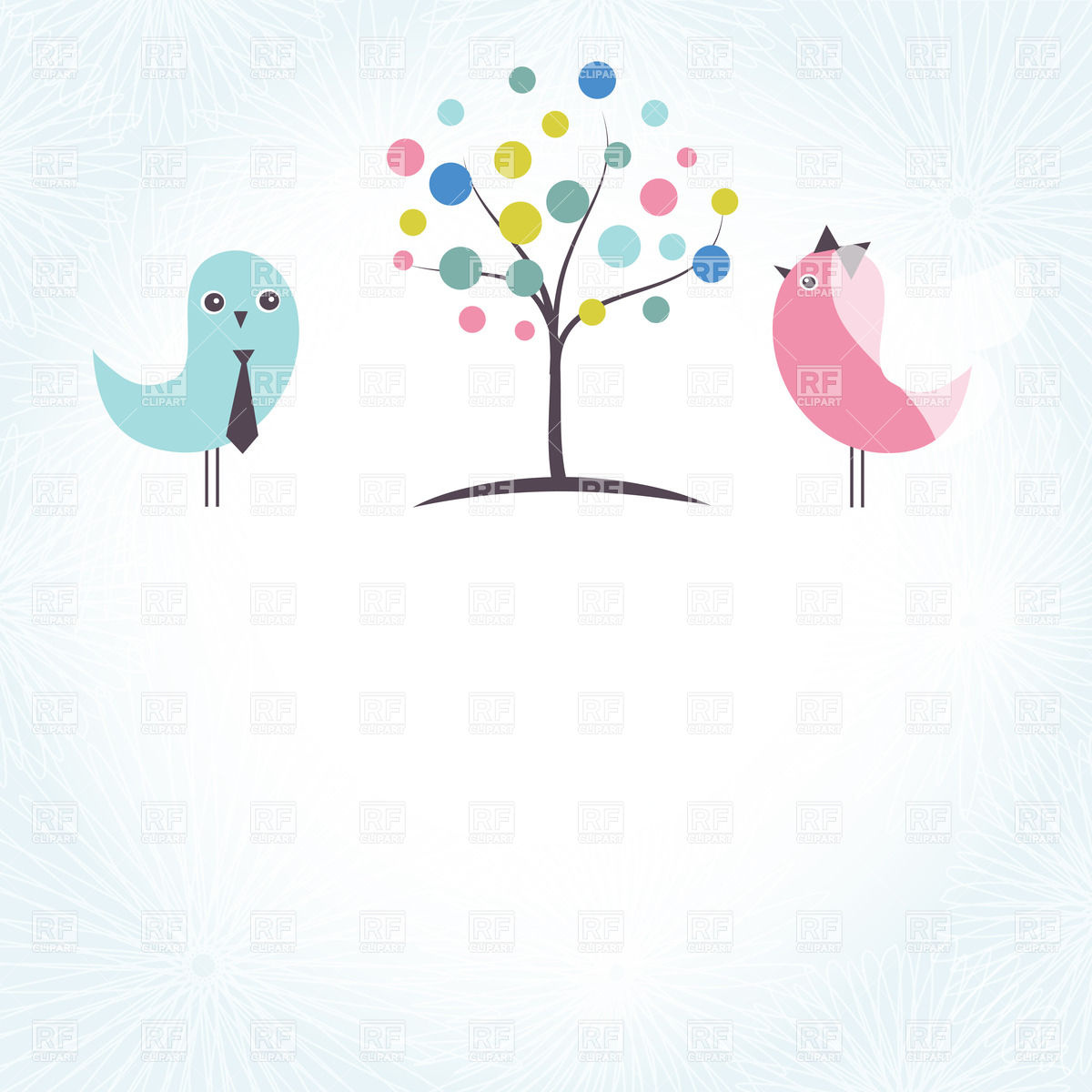 Wedding Invitation With Two Cute Birds And Stylish Tree Vector 1200x1200 Wedding Invitation With Two Cute Birds And Stylish Tree Vector