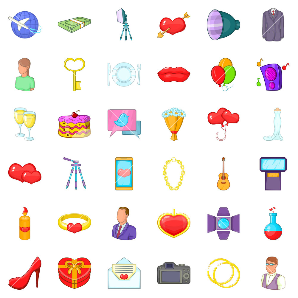 Great Wedding Icons Set Cartoon Style Of Great Wedding Vector 1000x1000 Great Wedding Icons Set Cartoon Style Of Great Wedding Vector