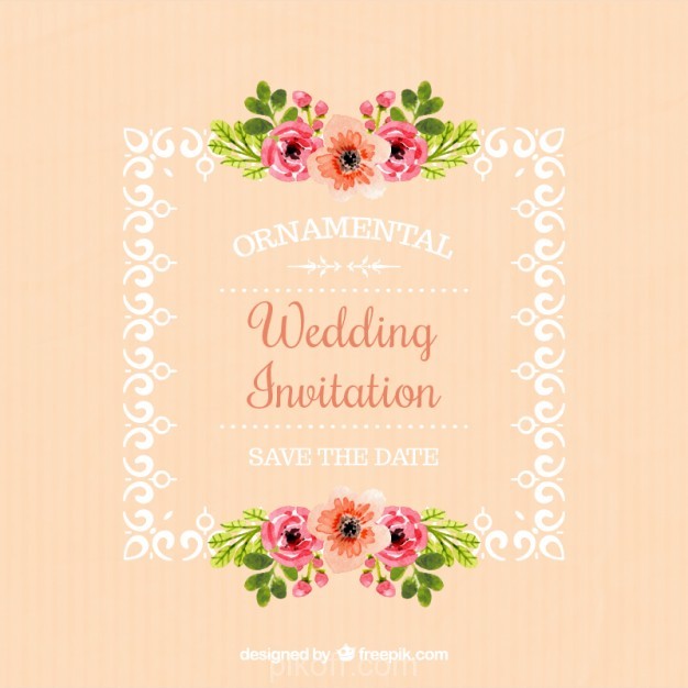 Wedding Invitation Of Frame With Floral Details Vector Free 626x626 Wedding Invitation Of Frame With Floral Details Vector Free