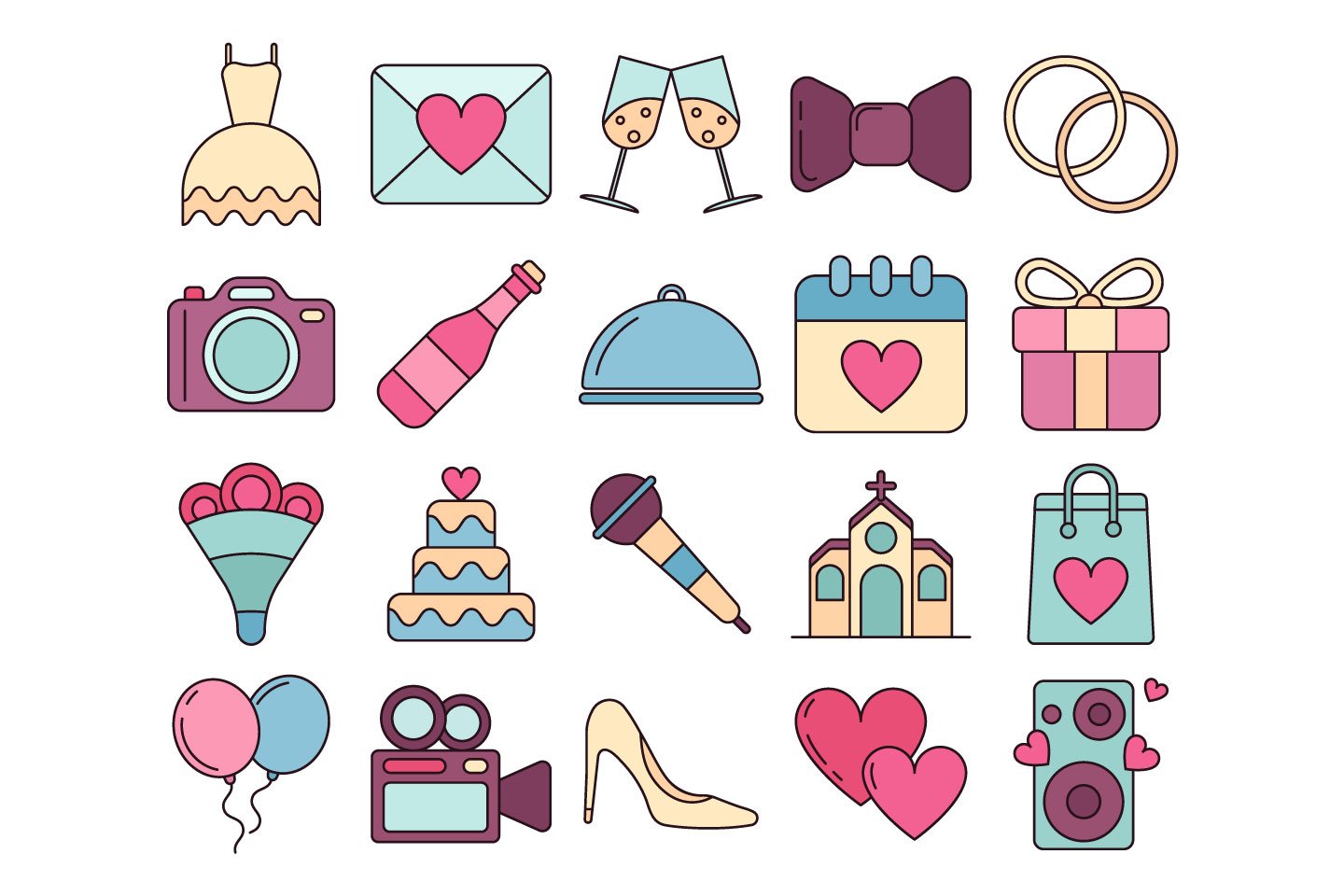 Wedding Vector Free Icon Set 1440x960 Wedding Vector Free Icon Set
