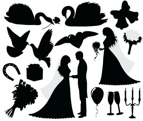 Wedding Vector Black And White 600x509 Wedding Vector Black And White