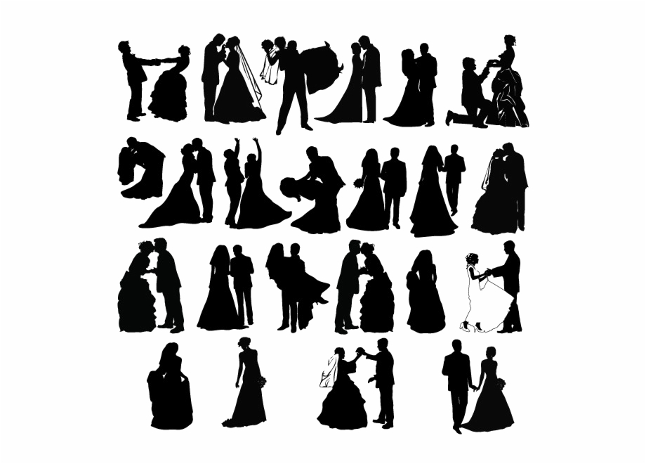 920x660 Wedding Couple Silhouette Png Pic