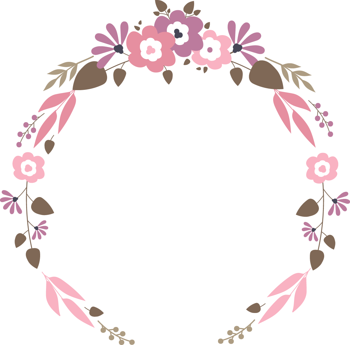 1125x1110 Wedding Vector Png Floral Garland Flat