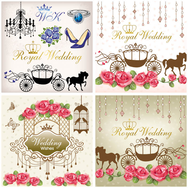 800x800 Romantic Wedding Cards Vector Free Stock Vector Art
