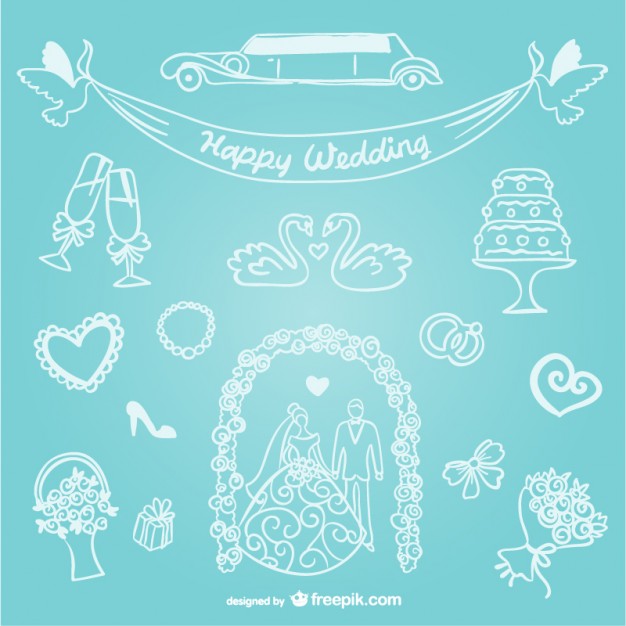 626x626 Hand Drawn Line Art Wedding Graphics Vector Free Download