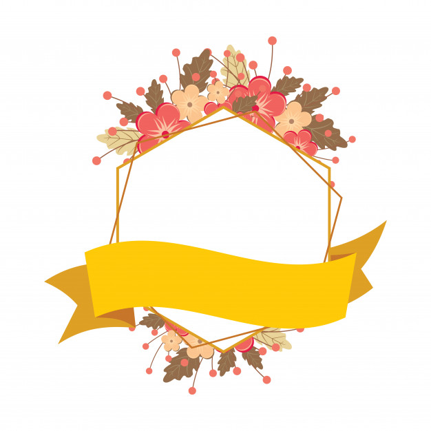 Hexagon Polygon Ribbon Banner Floral Flower Wedding Vector 626x626 Hexagon Polygon Ribbon Banner Floral Flower Wedding Vector