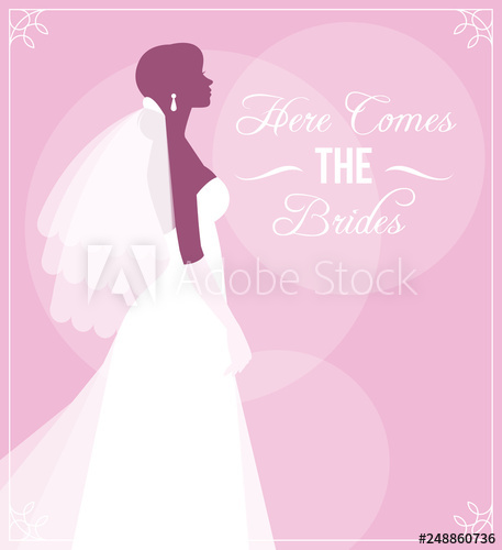 Silhouette Of Bride In Wedding Dress And Veil Vector Illustration 457x500 Silhouette Of Bride In Wedding Dress And Veil Vector Illustration