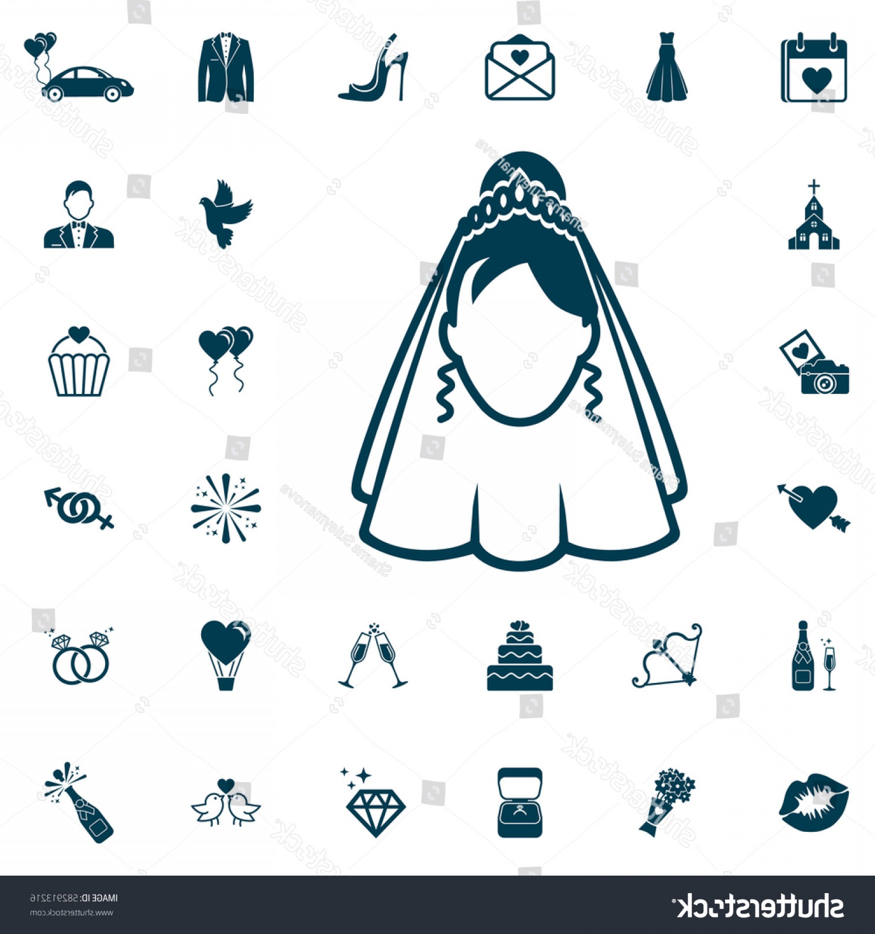Woman Bridal Veil Icon Wedding Set Handandbeak 1800x1920 Woman Bridal Veil Icon Wedding Set Handandbeak