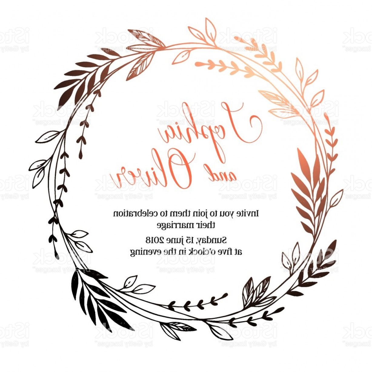Hand Drawn Vector Wedding Invitation Vintage Decorative Laurel 1228x1228 Hand Drawn Vector Wedding Invitation Vintage Decorative Laurel