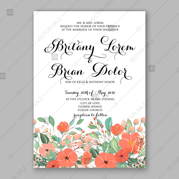 Orange Peach Tulip Rose Peony Wedding Invitation Floral Wreath 600x600 Orange Peach Tulip Rose Peony Wedding Invitation Floral Wreath