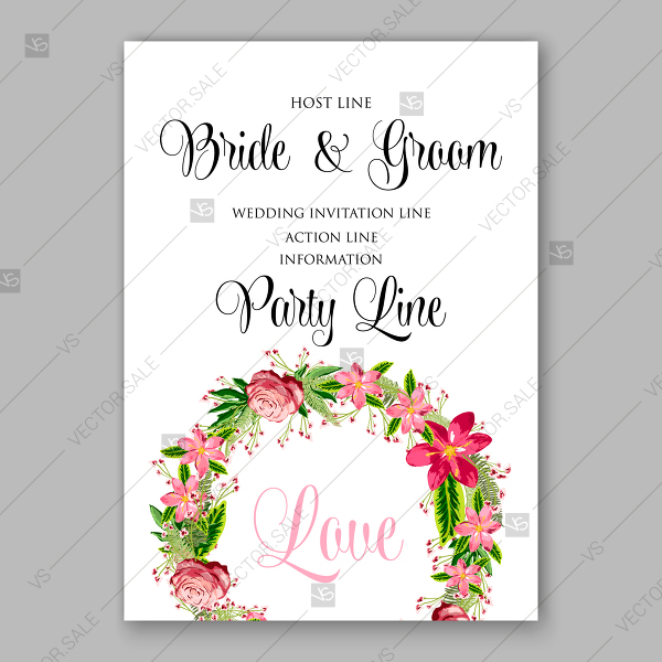 Tropical Floral Wreath Vector Clip Art For Wedding Invitation 600x600 Tropical Floral Wreath Vector Clip Art For Wedding Invitation