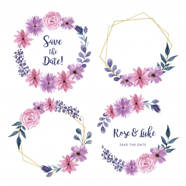 Watercolor Wedding Wreath Vector Free Download 626x626 Watercolor Wedding Wreath Vector Free Download