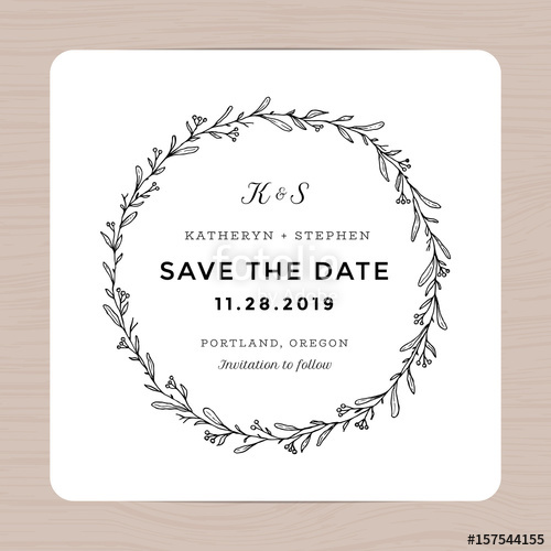 Elegant Leaves Floral Wreath Wedding Invitation Card Template 500x500 Elegant Leaves Floral Wreath Wedding Invitation Card Template