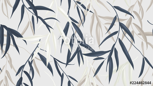 Floral Seamless Pattern, Multicolored Weeping Willow Leaves 500x282 Floral Seamless Pattern, Multicolored Weeping Willow Leaves