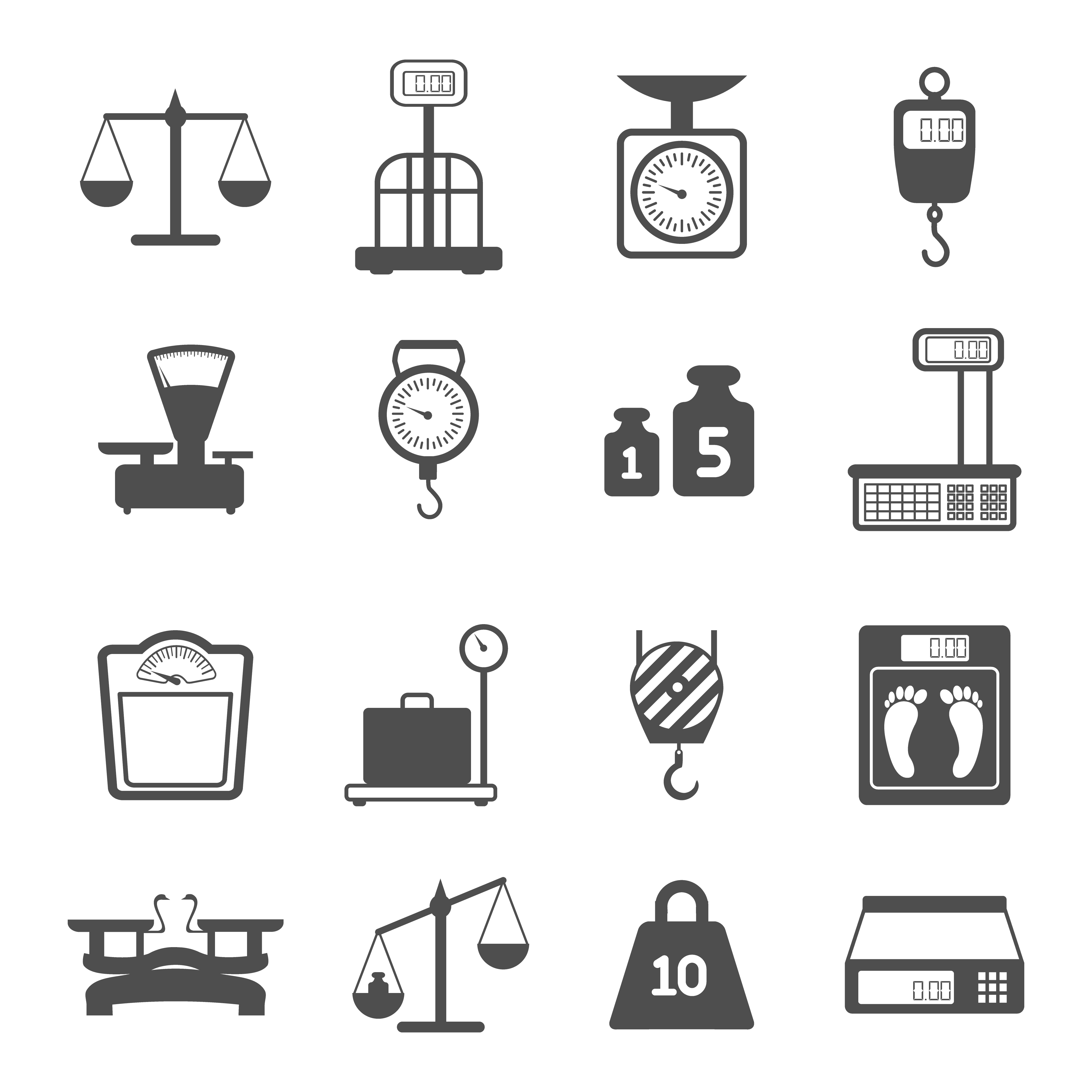 4500x4500 Scales Weight Icons Set